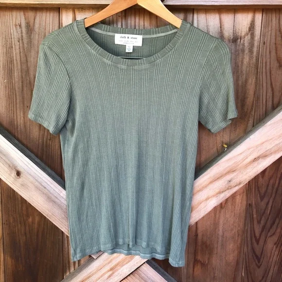 Olive Green Cloth & Stone Tee - Picture 1 of 5